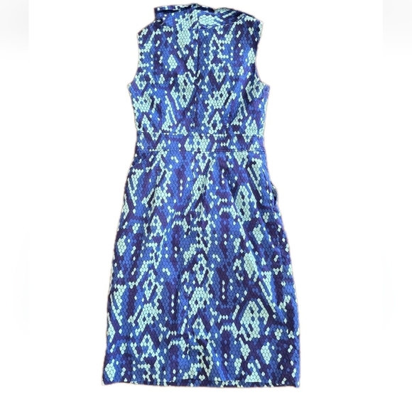 Lilly Pulitzer Lulu Dress Show Me  Skin Prep Blue Snakeskin Print Size 6 82755 - Picture 6 of 7